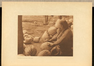 Kürbisse schälen - Wichita von Edward S. Curtis