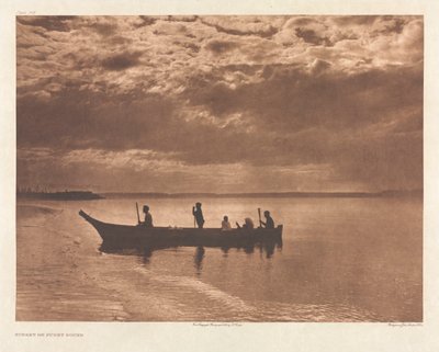 Portfolio IX, Platte 316: Sonnenuntergang am Puget Sound von Edward S. Curtis
