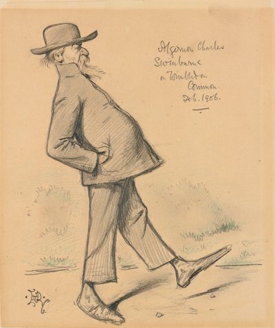 Algernon Charles Swinburne auf Wimbledon Common von Edward Tennyson Reed