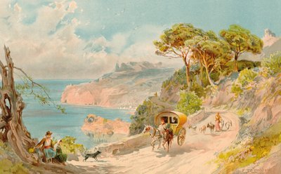 Küstenstraße bei Soller, Mallorca von Edward Theodore Compton
