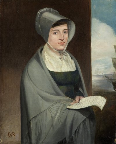 Porträt einer Dame in grauem Hut und Schal von Edward Villiers Rippingille
