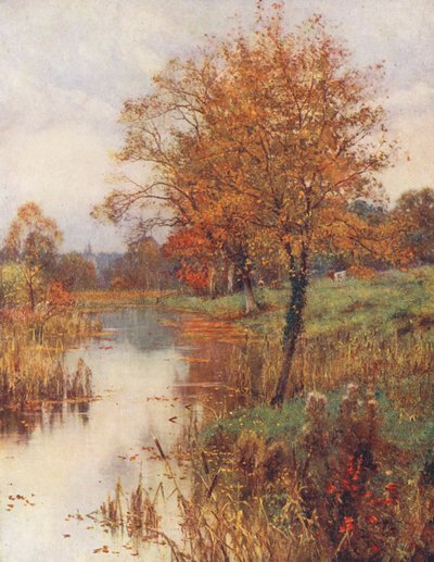Die toten Blätter fallen sanft und traurig durch die ruhige, süße Luft von Edward Wilkins Waite