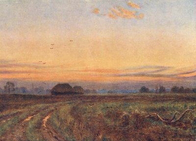 Die Sonne geht unter... Die Erde wie ein müdes Kind wendet ihr Gesicht an die Brust der Nacht von Edward Wilkins Waite