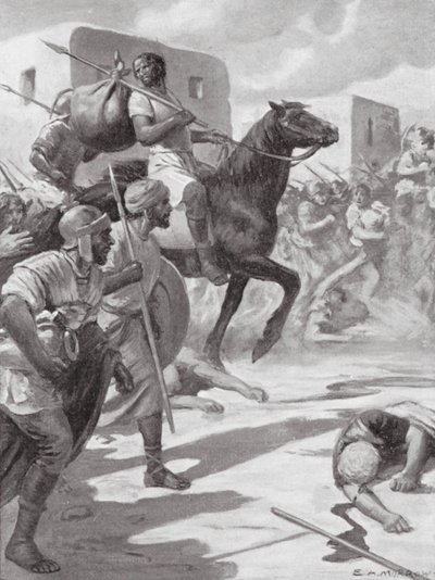 Plünderung von Tyrus (Lithografie) von Edwin A. Morrow