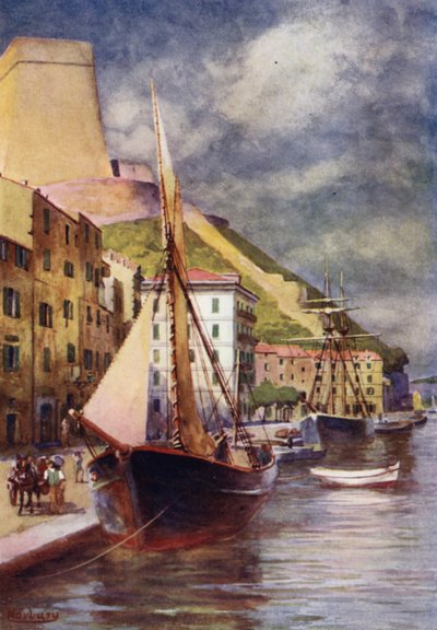 Korsika: Der Hafen, Bonifacio von Edwin Arthur Norbury