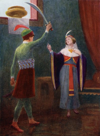 Er war sehr wütend und hielt sein Schwert in der Hand von Edwin Arthur Norbury