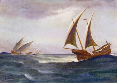 Drei seiner verspäteten Schiffe waren in den Hafen gekommen von Edwin Arthur Norbury