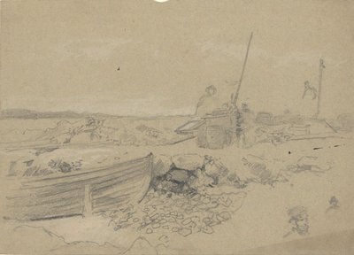 Strandszene mit Dory von Edwin Austin Abbey
