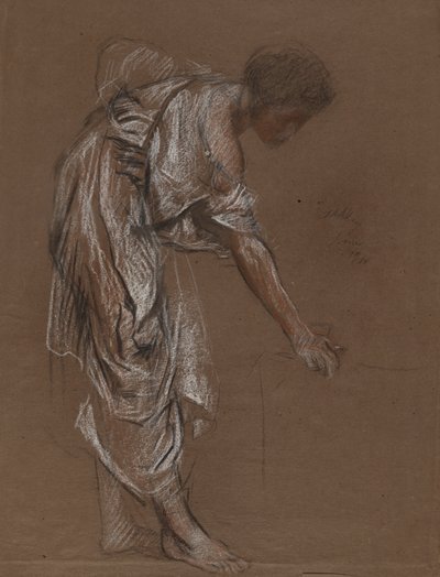 Bückende Frau in klassischer Kleidung - Studie für von Edwin Austin Abbey