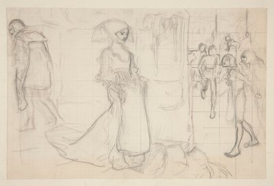 Kompositionsstudie für das Gemälde Faust und Margarete von Edwin Austin Abbey