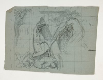 Figurenstudie für die Sieben Todsünden, aus Die Suche nach dem Heiligen Gral (eine Serie von fünfzehn Gemälden für die Boston Public Library, abgeschlossen 1901) von Edwin Austin Abbey