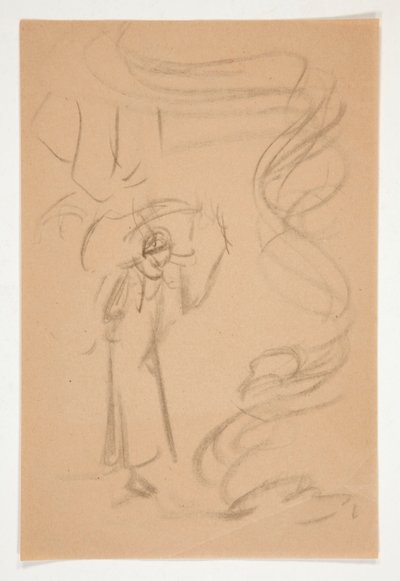 Figurenstudie, möglicherweise für Prospero in  von Edwin Austin Abbey