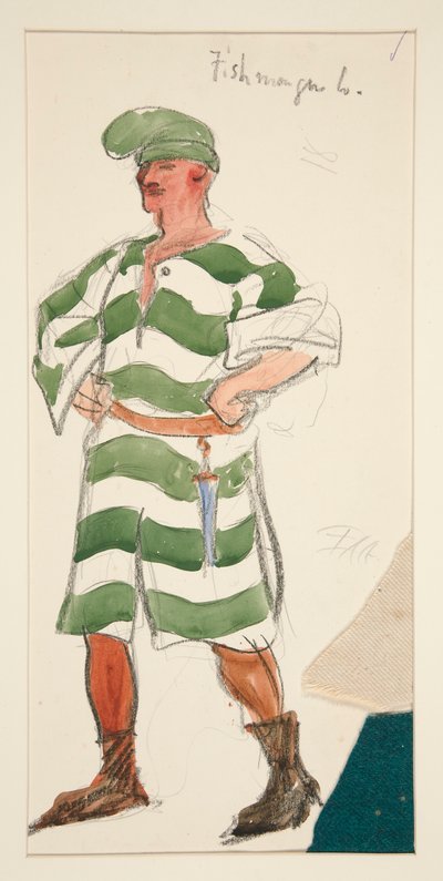Fischhändler, Kostümentwurf für Henry Irving von Edwin Austin Abbey