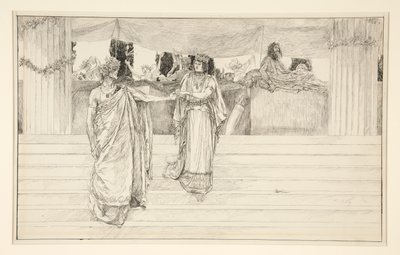 Hermione fleht Polixenes an - Akt I, Szene II, Der Winter von Edwin Austin Abbey