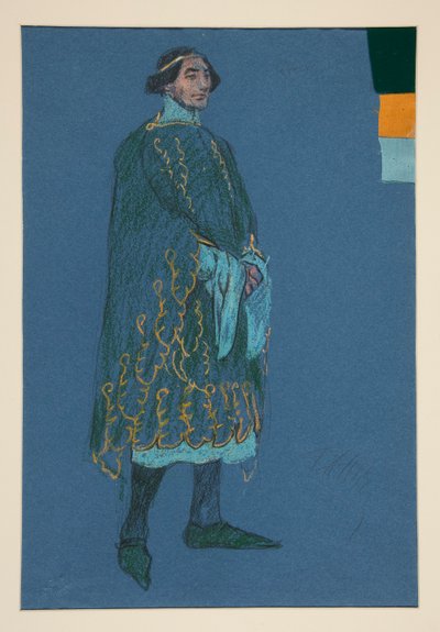 Verschiedene Studien, Kostümentwurf für Henry Irving von Edwin Austin Abbey