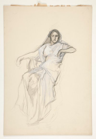 Sitzende Dame, Skizze für ein nicht identifiziertes Shakespeare-Stück von Edwin Austin Abbey