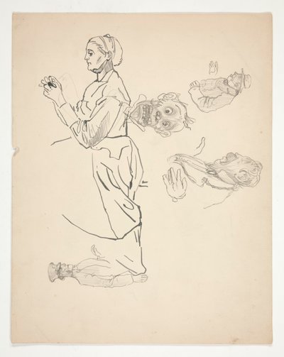 Blatt mit Studien von Edwin Austin Abbey