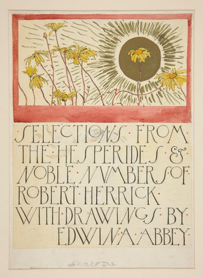 Skizze für eine Illustration für Selections from the Poetry of Robert Herrick (Buch veröffentlicht von Harper 1882, zuvor veröffentlicht in Harper) von Edwin Austin Abbey