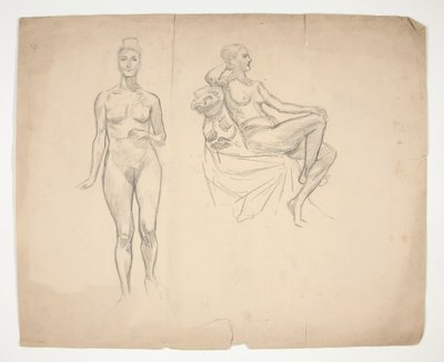 Skizze eines Modells in zwei Posen von Edwin Austin Abbey