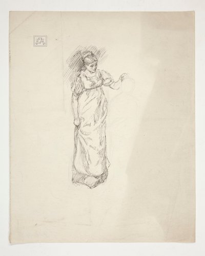 Skizze einer Frau - unidentifizierte Illustration von Edwin Austin Abbey