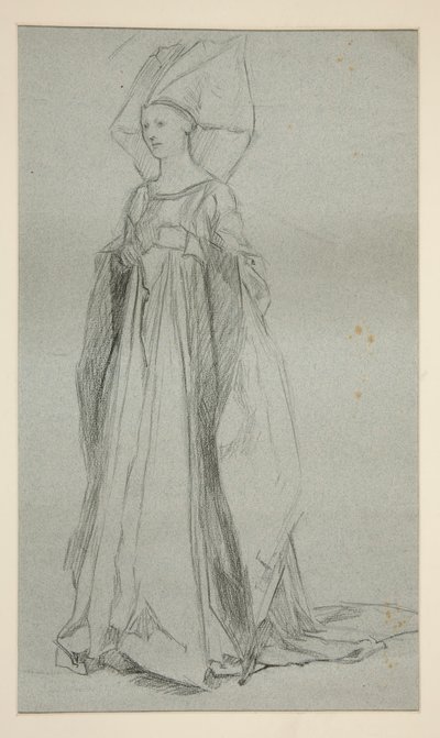 Studie für Lady Anne, für König Richard III (?) von Edwin Austin Abbey