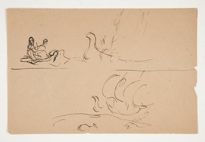 Studie für Die Suche nach dem Heiligen Gral (Serie von fünfzehn Gemälden für die Boston Public Library, abgeschlossen 1901) von Edwin Austin Abbey