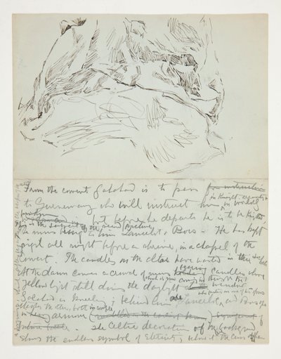 Studie für Die Suche nach dem Heiligen Gral (Serie von fünfzehn Gemälden für die Boston Public Library, abgeschlossen 1901): Draperiestudie von Edwin Austin Abbey