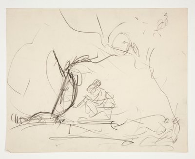 Studie für Die Suche nach dem Heiligen Gral (Serie von fünfzehn Gemälden für die Boston Public Library, abgeschlossen 1901) von Edwin Austin Abbey