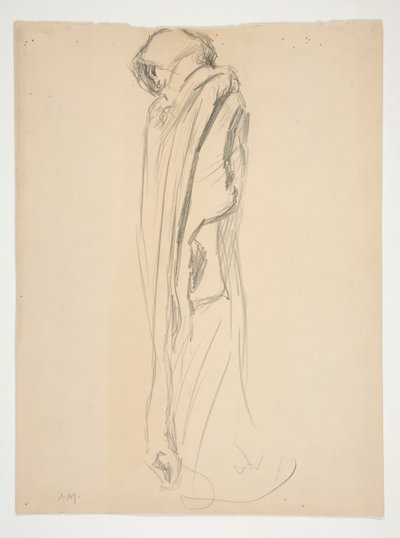 Studie für die Figur von 21 Uhr in von Edwin Austin Abbey