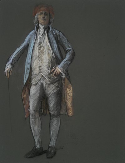 Studie für Figur von Benjamin Franklin in von Edwin Austin Abbey