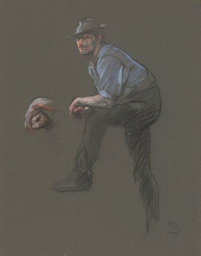 Studie für die Figur eines Arbeiters in von Edwin Austin Abbey
