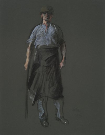 Studie für die Figur eines Arbeiters von Edwin Austin Abbey