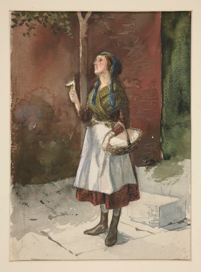 Studie eines jungen Mädchens im Garten von Edwin Austin Abbey