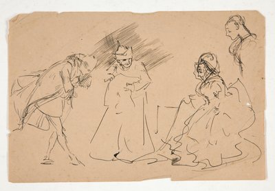 Studie einer Szene aus dem 18. Jahrhundert von Edwin Austin Abbey