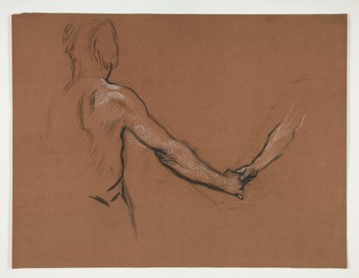 Studie von zwei Figuren, die sich die Hand schütteln von Edwin Austin Abbey