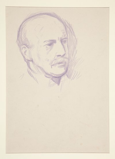 Studie, Porträtkopf eines Mannes, Krönung von Edward VII Porträt von Edwin Austin Abbey