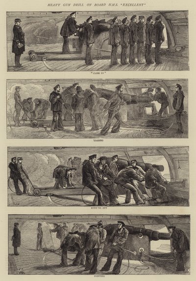 Schweres Geschütztraining an Bord der HMS Excellent von Edwin Buckman