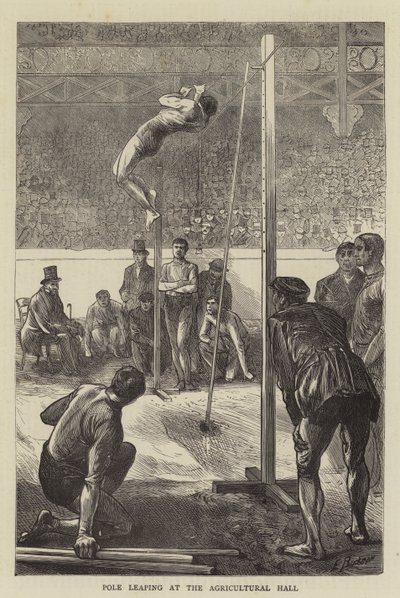 Stabhochsprung in der Agricultural Hall von Edwin Buckman