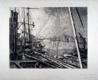 Pool of London von Rotherhithe, mit Schiffen im Vordergrund, ca. 1890 von Edwin Edwards
