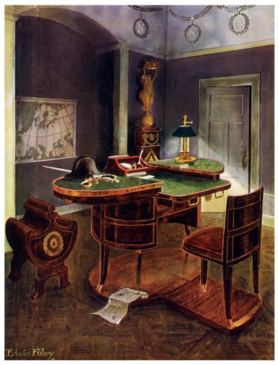 Kampagnenschreibtisch von Napoleon I., Schloss Malmaison, Frankreich, 1911-1912 von Edwin Foley