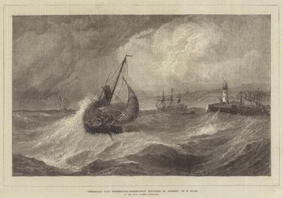Frischer Wind, Scarborough, Fischerboote kehren in den Hafen zurück, in der Ausstellung der Royal Academy von Edwin Hayes