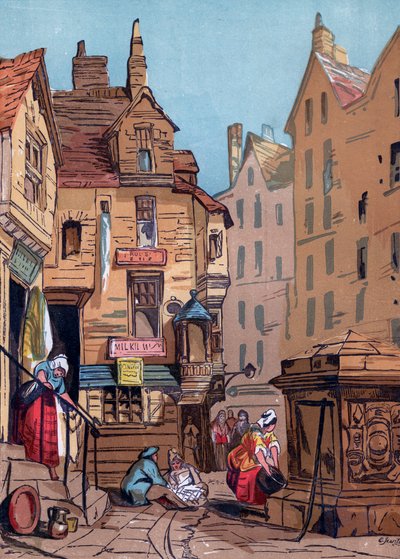 Das Haus von John Knox, Edinburgh, 19. Jahrhundert von Edwin Jewitt
