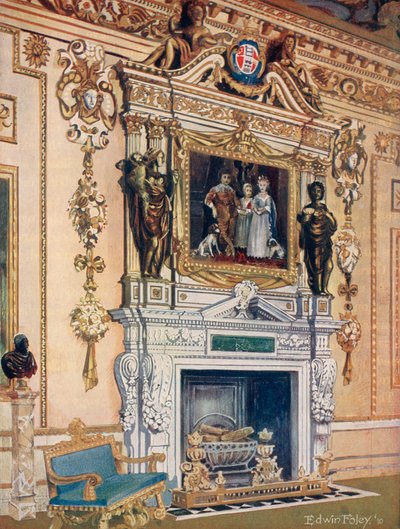 Kamin im Doppelwürfelraum, Wilton House von Edwin John Foley