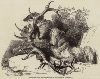 Hirschjagd in den Highlands, den Körper beobachtend von Edwin Landseer