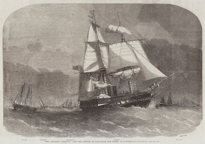 HMS Fregatte Furious und der Geleitzug von Kanonenbooten für China, im Hafen von Portsmouth von Edwin Weedon