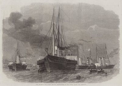 Ihre Majestät die Königin verlässt Greenhithe auf der königlichen Yacht nach Deutschland von Edwin Weedon
