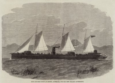 Eisernes Kanonenboot, gebaut in Sydney, Australien, für die neuseeländische Regierung von Edwin Weedon