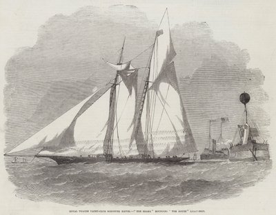 Royal Thames Yacht-Club Schooner Match, Die Shark umrundet das Mouse Light-Ship von Edwin Weedon