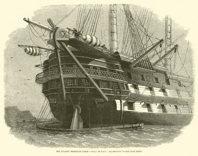 Das Atlantische Telegrafenkabel, Heck der HMS Agamemnon von Edwin Weedon
