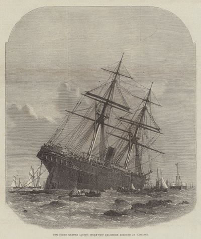Das Norddeutsche Lloyd-Dampfschiff Baltimore auf Grund bei Hastings von Edwin Weedon